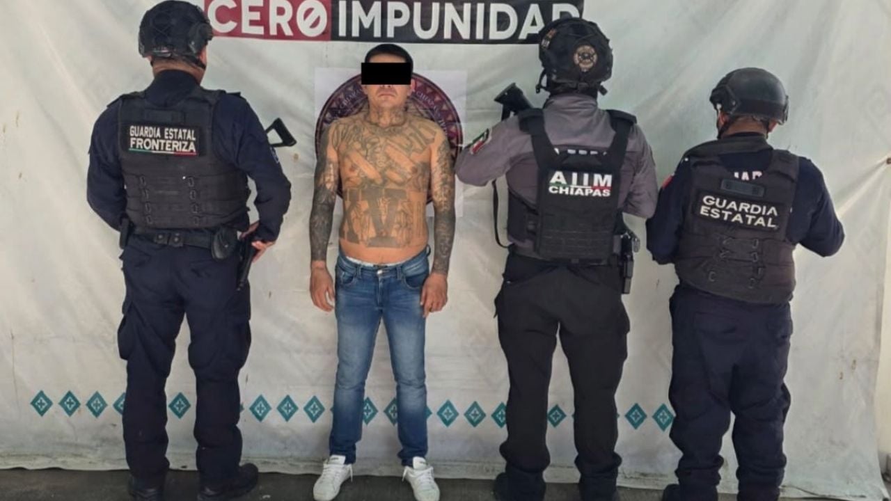 Autoridades detienen a César Oswaldo N en Chiapas, buscado por la muerte de seis mujeres en El Salvador.